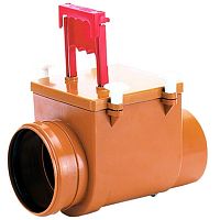 HL710.1 Канализационный затвор с заслонкой из нержавеющей стали с возможностью ручной фиксации ее в закрытом положении DN110