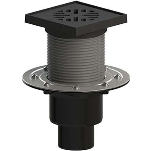 ТП-310.1PDsG Трап ПП 110/75/50 верт. выпуск решетка и подрамник чугун 150х150 /поплавковый сухой затвор/