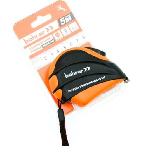 Рулетка 5 м х 19 мм с магнитом, Bohrer Комфорт