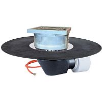 HL64.1ВH воронка для эксплуатируемой кровли с гориз. выпуском, трапом и полимербитумным полотном и электрообогревом DN 75/110