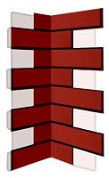 Внутренний угловой элемент фасадной термопанели Аляска Rot glatt, 60 мм