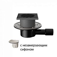 T 510.1 PNsB Трап горизонтальный регулируемый 510 с чугунной решеткой, с незамерзающим сифоном, с фланцем