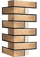 Внешний угловой элемент фасадной термопанели Аляска Retro brick masala, 60 мм