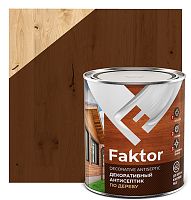 Антисептик FAKTOR декоративный для защиты и тонирования древесины 3 в 1 тик, банка 0,6 кг