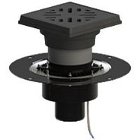 ТП-616.1.110-Э Трап дворовый до15т, регулируемый, с чугунной решеткой, запахозапирающим устройством и грязеуловителем и электрообогревом 110 мм