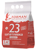 Шпатлевка гипсовая супершов высокопрочная Форман 23 - 5 кг, мешок
