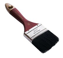 Кисть плоская с черной натуральной щетиной и деревянной ручкой 2,5", серия МАСТЕР
