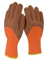 Перчатки зимние обливные коричневые