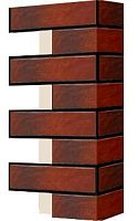 Левый откос фасадной термопанели Аляска Cherry rustik, 60 мм