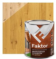Антисептик FAKTOR декоративный для защиты и тонирования древесины 3 в 1 сосна, банка 0,6 кг 