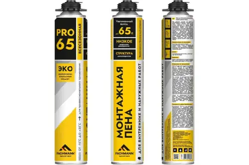 Профессиональная пена монтажная FACHMANN PRO-65, 1000 мл