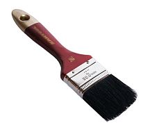 Кисть плоская с черной натуральной щетиной и деревянной ручкой 2", серия МАСТЕР