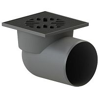 ТП-105.110-150HP(Hs+Ms) Трап ПП 110 гориз. выпуск решетка чугун 150х150 /гидро+сухой мех. затвор/