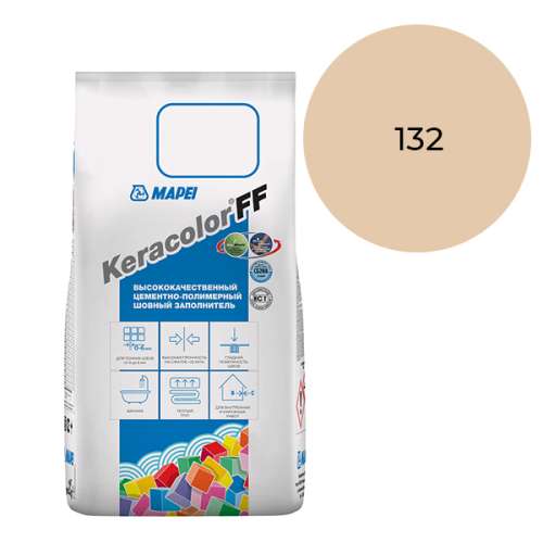 Водоотталкивающий цементный шовный заполнитель (затирка) KERACOLOR FF №134, шелк, Mapei, 5 кг