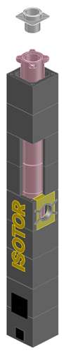ISOTOR Комплект дымохода с плитой по месту, 10м Ø20см с плитой по месту, Schiedel