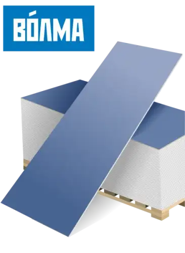 Гипсокартон влагоогнестойкий усиленный ВОЛМА-СИЛА (ГКЛВОУ) 12,5 мм 2000х1200 мм