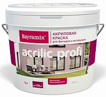 Bayramix Acrylic Profi Краска акриловая для фасадов и интерьеров, База А, 9 л