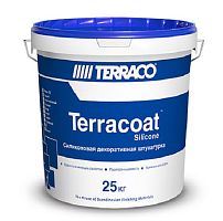 Декоративная штукатурка Terraco TERRACOAT Sahara Silicone, 2 мм на силиконовой основе с зернистой текстурой типа «шуба» с эффектом песка, База NP, ведро 25 кг