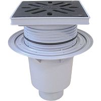 HL616/5 Трап ПП PERFEKT с верт. выпуском, решёткой из чугуна с клапаном DN160