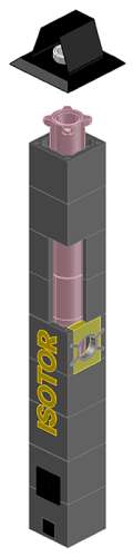 ISOTOR Комплект дымохода с плитой по месту, 7м Ø20см с верхним комплектом, Schiedel