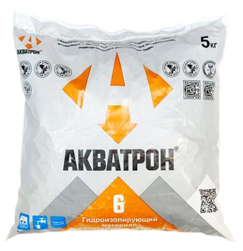 Гидроизоляция АКВАТРОН-6У (усиленный, армированный полимерной фиброй), мешок 5 кг