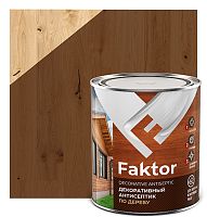 Антисептик FAKTOR декоративный для защиты и тонирования древесины 3 в 1 махагон, банка 0,6 кг 
