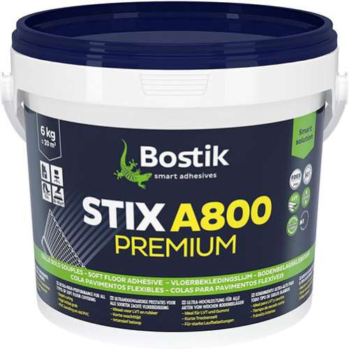 BOSTIK A800 PREMIUM высокоэффективный клей для LVT, ПВХ, каучука 6 кг
