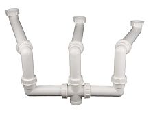 Сточное соединение HL28 DN40х6/4" для сдвоенной раковины с осадником