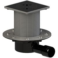 ТП-510.1P(Hs+Ms) Трап ПП 50/40 гориз. выпуск решетка чугун 150х150 /гидро+сухой мех. затвор/