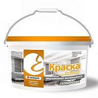 Краска акриловая моющаяся супербелая, 14 кг, ведро