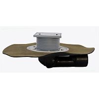 HL80.1Н Трап с поворотным шарниром, решёткой из нерж. стали в подрамнике 123х123 мм и полимербитумным полотном DN50/75