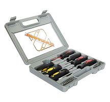 Набор отверток с двухкомпонентной ручкой (7 предметов) + биты (14 шт.)