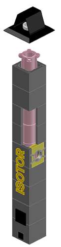 ISOTOR Комплект дымохода с плитой по месту, 11м Ø20см с верхним комплектом, Schiedel