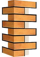 Внешний угловой элемент фасадной термопанели Аляска Retro brick curry, 60 мм
