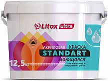 Краска на акриловой основе ULTRA STANDART, Литокс, 12.5 кг