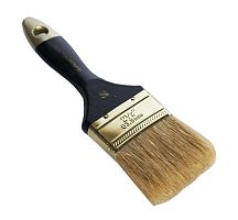 Кисть плоская с натуральной щетиной и деревянной ручкой 2,5", серия ПРОФИ
