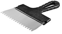 Шпатель из нержавеющей стали 200 мм, зуб 6х6 мм, пластмассовая ручка