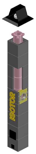ISOTOR Комплект дымохода с плитой по месту, 10м Ø20см с верхним комплектом, Schiedel