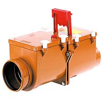 HL710.2 Канализационный 2-х камерный затвор с ручной фиксацией одной заслонки в закрытом положении DN110