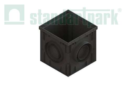 Дождеприемник PolyMax Basic ДП–30.30.30-ПП пластиковый черный 8370-М, Стандартпарк