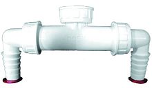 Двойное подключение для стиральной и посудомоечной машины HL2.0 с обратным клапаном, с плоским уплотнением