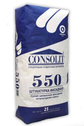 CONSOLIT 550 Штукатурка фасадная цементная, 25кг КОНСОЛИТ