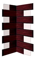 Внутренний угловой элемент фасадной термопанели Аляска Burgund rustik, 60 мм