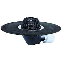 HL64H воронка для неэксплуатируемой кровли с гориз. выпуском и полимербитумным полотном DN75/110