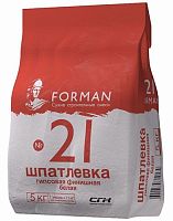 Шпатлевка гипсовая финишная Белая Форман 21 - 5 кг, мешок
