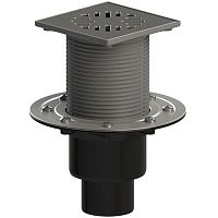 ТП-310.1(Hs+Ms) Трап ПП 110/75/50 верт. выпуск решетка нерж. сталь 150х150/гидро+сухой мех. затвор/