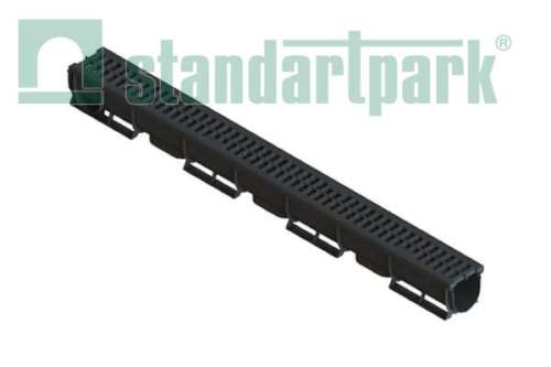 Лоток водоотводный пластиковый Spark 1 с пластиковой решеткой (комплект), 088081, класс А15, комплект, Стандартпарк