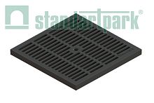 Решетка пластиковая PolyMax Basic к дождеприемнику 300x300, класс А15, PolyMax Basic РВ-28.28-ПП черная 3380-Ч, Стандартпарк
