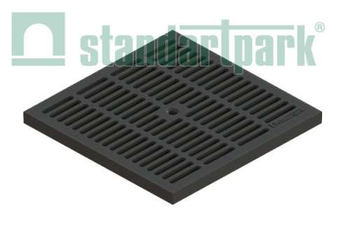 Решетка пластиковая PolyMax Basic к дождеприемнику 300x300, класс А15, PolyMax Basic РВ-28.28-ПП черная 3380-Ч, Стандартпарк