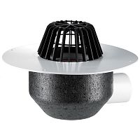 HL64P/7 воронка для неэксплуатируемой кровли с гориз. выпуском, корп. из ПВХ для приклеивания ПВХ-мембраны DN75